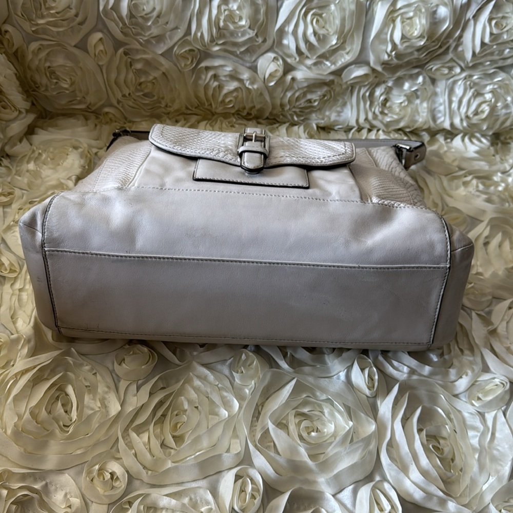 Authentic: Coach Python Embossed Ivory Leather Ho… - image 6